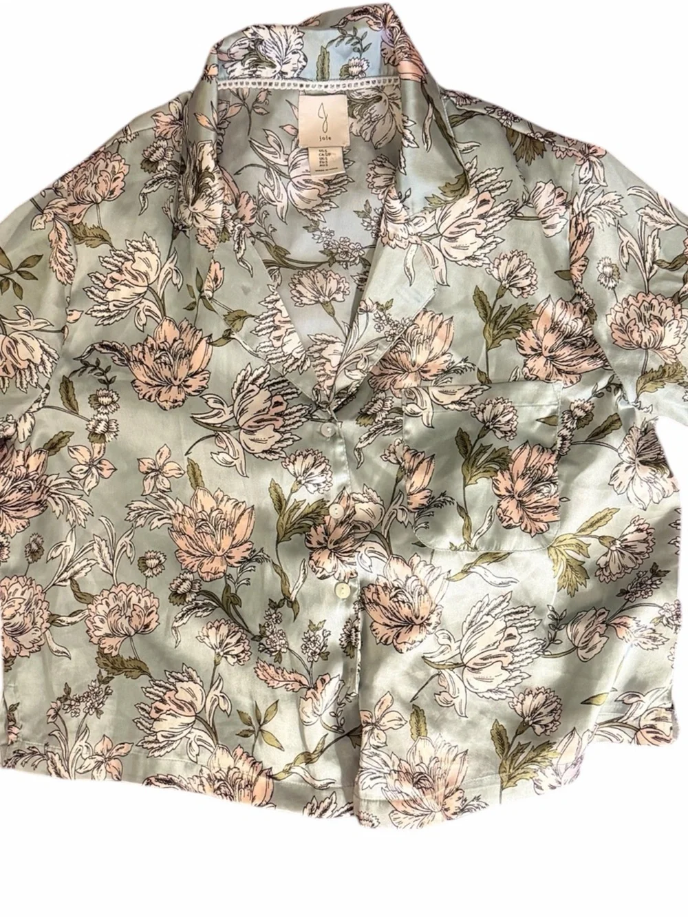 Joie Floral Satin Pajama Lounge Set Size Small